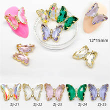 Decoración de uñas 3D con mariposas de cristal brillante, accesorios de decoración de uñas Aurora AB, 2 uds. 2024 - compra barato