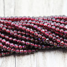 Natural Red Stone Beads Top Quality Natural Loose Round Faceted Garnet Crystal Bead 2 3 4mm for Making Necklace Bracelet Jewelry 2024 - buy cheap