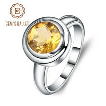 Женское кольцо из серебра 925 пробы, с натуральным Цитрином 2024 - купить недорого