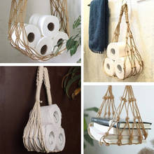 Wall Hanging Cotton Rope Storage Bag Home Living Room Roll Paper Magazine Books Holder  Magazine Book Storage Hanging Pocket 2024 - buy cheap