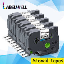 Labelwell 5PCS Fitas Compatíveis para O Irmão STe-151 Stencil 24mm * 3m STe151 STe 151 Preto em Claro para O Irmão-P toque da impressora 2024 - compre barato