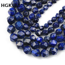 HGKLBB Natural Stone Faceted Lapis lazuli Round Loose Spacer beads for Jewelry DIY bracelets necklace making 15 inches 6/8/10MM 2024 - buy cheap