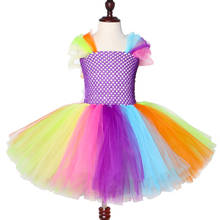 Rainbow Tutu Dress For Girls Cosplay Costumes Rainbow Skirt Kids Princess Dresses Stage Performance Halloween Photo Prop Cartoon 2024 - buy cheap