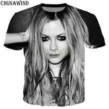 Nova moda t camisa masculina/feminina cantor avril lavigne 3d impresso t-shirts casual harajuku estilo tshirt streetwear topos 2024 - compre barato