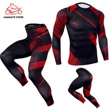 Men motorbike Sport Compression Sets t shirt And Pants Suits Jogging Workout Set Male Gym Fitness Crossfit Sportswear Leggings 2024 - buy cheap