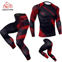 Conjunto de camiseta e calça esportiva, roupas de compressão para homens, camiseta e conjunto de treino de corrida, para academia e crossfit, roupas esportivas de ginástica 2024 - compre barato