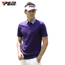 PGM-Camiseta de manga corta para hombre, ropa de golf informal de algodón transpirable, de secado rápido, color púrpura, novedad de 2020 2024 - compra barato