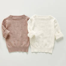 Осенние вязаные пуловеры для детей, топы, однотонные вязаные свитера для новорожденных мальчиков и девочек, весенние свитера для маленьких девочек и мальчиков 2024 - купить недорого
