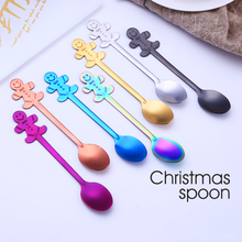 4Pcs/Set Stainless Steel Christmas Tableware Coffee Spoons Ice Cream Dessert Spoon Handle Flatware Drinking Tools Noel Gift 2024 - buy cheap