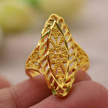 Annayoyo Unique romantic  ring  women  Man Engagement wedding ring Gold Color female ring 2024 - buy cheap