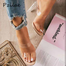 Pzilae new fashion transparent PVC jelly sandals slippers in high heels slip on women shoes open toe clear crystal heels slides 2024 - buy cheap