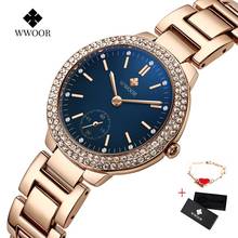 Wwoor japão movimento de quartzo relógios femininos luxo ouro senhoras pulseira relógio mulher aço à prova dwaterproof água relógio casual 2019 reloj mujer 2024 - compre barato