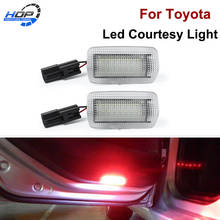 Luz led para porta de carro footwell, 2 peças, luz interior de cortesia para toyota avalon, sienna, venza, land cruiser, secitia, tundra, camry, vestúcio 2024 - compre barato