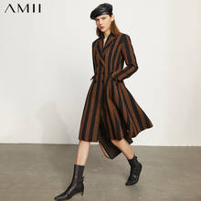 Amii casaco feminino de lã com lapela minimalista sping, casaco feminino listrado slim fit jaqueta feminina 11840361 2024 - compre barato