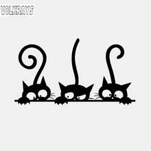 Volkrays Lovely Car Sticker Cats Family Vinyl Accessories Reflective Waterproof Cover Scratches Decal Black/Silver,7cm*13cm 2024 - buy cheap