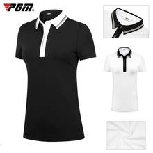 Pgm roupa de golf camiseta feminina de manga curta, camiseta de tênis para esportes de secagem rápida, camiseta respirável para mulheres, tamanhos p a xg 2024 - compre barato