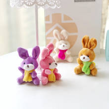 10PCS 10cm Rabbit with Scarf Decoration Bag Plush Mini Pendant Keychain Doll Ring Toy 2024 - buy cheap
