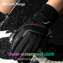 CoolChange Bicycle Gloves Winter Thermal Waterproof Bike Gloves Long Finger Touch Screen Wrist Buckle Cycling Gloves Men Women 2024 - buy cheap