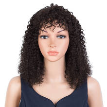Trueme-Peluca de cabello humano rizado con flequillo, postizo de pelo brasileño Remy, estilo Bob rizado, Color ombré Borgoña 2024 - compra barato