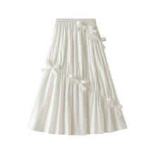 White High Waist A-Line Skirt Female Spring Sunmmer 2021 New Fashion All-Match Casual Pleated Skirt Women Lace-up Skirt with Bow 2024 - buy cheap