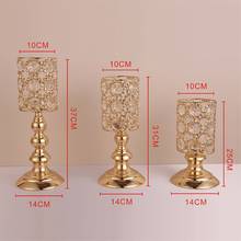 Подсвечники с кристаллами, металлический золотой свадебный канделябр, украшение для домашнего стола, подсвечники с цветочным узором 2024 - купить недорого