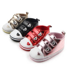 Spring Autumn Boys Girls Shoes Newborn Baby Classic Heart-shaped PU Leather First Walkers Tennis Lace-Up 2024 - buy cheap