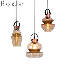 Blonche-lámpara colgante de cristal para decoración del hogar, luces Retro E27 para Loft, sala de estar, dormitorio, luminaria Vintage 2024 - compra barato