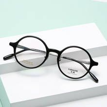 Reven S3108 Titanium Optical Glasses Frame Men Vintage Round Prescription Eyeglasses Women Retro Acetate Spectacles Eyewear 2024 - buy cheap