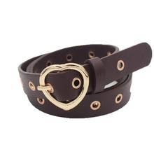 Female Straps Leather Belt Waistband For Apparel Accessories Heart-shaped Pin Buckle Thin Casual Belt For Women 2024 - buy cheap