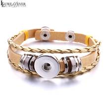 Interchangeable 218 Real Genuine Leather Retro Bracelet 12mm 18mm Snap Button Bangle Charm Jewelry For Women Teenagers 2024 - buy cheap