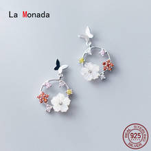 La Monada-pendientes de plata de primera ley con forma de mariposa para mujer, aretes pequeños, plata esterlina 925 2024 - compra barato