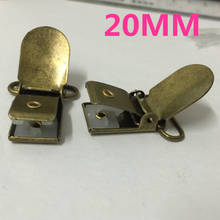 50pcs/lot 20mm Metal Antique Bronze Tone Hook baby Dummy Pacifier Holder Clips Suspender Clip Soother clips for  ribbon 2024 - buy cheap