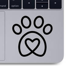 Calcomanía de vinilo con diseño de pata de corazón para decoración de ordenador portátil, calcomanía extraíble de animal, mascota, perro, oficina, portátil, X153 2024 - compra barato