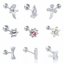 Aide 925 Sterling Silver White CZ Crystal Sword Stud Earrings For Women Pearl Beads Bar Bone Shape Piercing Ear Studs Jewelry 2024 - buy cheap