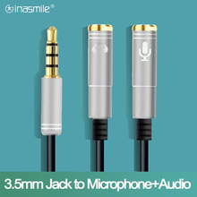 Cable auxiliar adaptador divisor de Jack de 3,5mm para teléfono, ordenador portátil, micrófono Y Audio móvil, auriculares, micrófono, Cables de extensión Aux 2024 - compra barato
