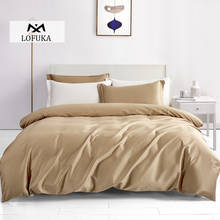 Lofuka-conjunto de cama de luxo, 4 pçs, capa de edredom e lençol, cores champanhe, dourado, 100% algodão 2024 - compre barato