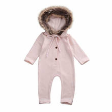 Newborn Infant Baby Girl Boy Toddler Clothes Fuzzy Hooded Knitting Romper Solid Jumpsuit Long Sleeve Autumn Winter Warm Outfits 2024 - buy cheap