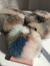 Fashion Really Fox Fur Oblique Bag Women Chain Circular Shoulder Messenger Bag Warm Patchwork Color Crossbody Handbag Clutch 2024 - buy cheap