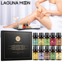 Lagunamoon 10ml conjunto de óleos essenciais orgânicos puros, difusor de massagem, alívio de estresse, fragrâncias, perfume 2024 - compre barato