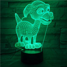 Мультяшная 3D Ночная лампа с милой собакой, 7 цветов, акриловая Настольная лампа с дистанционным управлением, рождественские украшения для дома 510 2024 - купить недорого