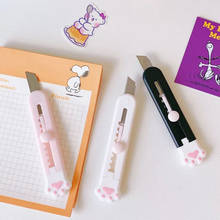 Mini cuchillo artístico Kawaii con forma de pata de gato, cuchilla para cortar papel, material de papelería escolar, para desembalaje exprés 2024 - compra barato