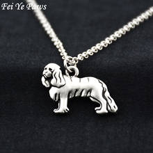 Collar de cadena larga para hombre y mujer, Gargantilla de joyería, estilo Retro, clásico, inglés, Springer Spaniel y Cocker Spaniel 2024 - compra barato