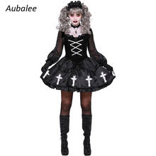Day Of The Dead Veil Corpse Bride Lolita Gothic Dress Women Halloween Scary Costume Carnival Black Fancy Dress 2024 - buy cheap