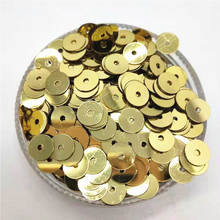 Lentejuelas redondas planas para manualidades, accesorios de bricolaje de PVC, oro claro con agujero medio, 60 g/lote, 6mm 2024 - compra barato