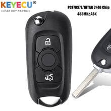 KEYECU Flip Remote Car Key for Opel Vauxhall Astra K 2015 2016 2017, FOB 3 Button- 433MHz ASK - PCF7937E/ HITAG 2/ 46 Chip 2024 - buy cheap