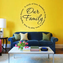 Adesivo de parede inspirado ao círculo do amor, nossa família, arte vinil, decalques removíveis, decoração de casa, adesivos de sala de estar a261 2024 - compre barato