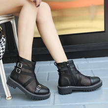 Calçados punk gótico para outono, calçado feminino com ponta redonda 2024 - compre barato