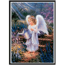 Religion Angel Girl DIY 11CT Cross Stitch Embroidery Kits Craft Needlework Set Cotton Thread Printed Canvas     Dropshipping 2024 - buy cheap