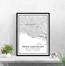 North Vancouver map print poster canvas | North Vancouver Street map | British Columbia city map print poster canvas 2024 - buy cheap