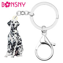 Bonsny-llaveros acrílicos con estampado de perro para mujer, joyería con estampado de animales, regalo único, accesorio para coche 2024 - compra barato